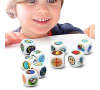 Game des dés - Cubes rapides d'imagination, blocs d'idées créatives | 9 dés de narration avec 54 icônes uniques, activité de développement du langage pour le groupe de classe de nuit en famille Utilis