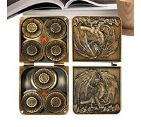 Game Dice - Metal Dice Set - Tabletop Pocket Spinner Dices Set - Polyheddral Rotation Games Dices - Cadeaux avec Dragon Logo Gift Box