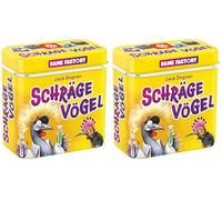 Game Factory 646091 Jeu de Cartes astucieux en Forme d'oiseaux inclinés dans Une boîte métallique Pratique, Jeu de Voyage Simple pour Adultes et Enfants à partir de 8 Ans (Lot de 2)
