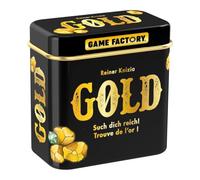 Game Factory 646252 Gold Mini Jeu de Cartes dans Une boîte métallique Pratique, à partir de 6 Ans, idéal comme Jeu de Voyage ou Cadeau, pour 2 à 5 Joueurs