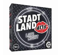 Game Factory 646311 City Land Flip Late Night, Mots Super Rapide pour Adultes, pour 2 à 6 Joueurs à partir de 18 Ans, Jeu de Voyage dans Une boîte en Carton Pratique, Blanc, praktischen Kartonbox