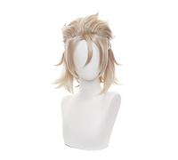 Game Genshin Impact Albedo Wig Cosplay Costume 35cm Short Linen Heat Resistant Synthetic Hair Wigs Halloween Role Play