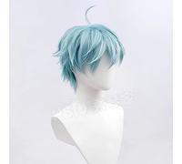 Game Genshin Impact Cosplay Chongyun Wig Blue Bleu Court Cheveux Synthétique Perruque Synthétique + Marque WIG Net