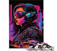 Game Gift Jigsaw Neon Girl 1000 Piece Jigsaws for Adults Premium 100% Recycled Board for Adults & for Kids Age 12 and Up Great Gifts for Christmas 1000pcs（26x38cm）
