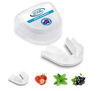 GAME GUARD protège-dents à bouillir et mordre/protège-dents moulable - Junior/Enfants/Jeunesse - Approuvé CE, sports scolaires, rugby, hockey, arts martiaux (transparent - saveur cassis)