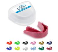 GAME GUARD - Protège-dents pour la boxe, le rugby, le hockey, le karaté, le taekwondo/protège dent pour enfant, junior de 8,9,10,11,12 ans. Approuvé CE - Protège leurs dents et leurs (Rose pailleté)