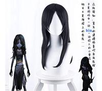 Game Identity V Perruque Cosplay en Polyester Noir Long Résistant à la Chaleur Cheveux Synthétiques Halloween Carnaval Costume Perruques KUZ476