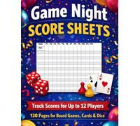 Game Night Score Sheets: 130 Pages | 8.5x11" Blank Score Keeping Notebook for Board Games, Cards, & More | Gaming Scorebook for Epic Family Fun | Score Pads