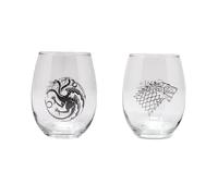 Game of Thrones Collectible Ensemble de verre de vin, maison Stark et maison Targaryen