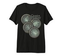 Game of Thrones House Sigils Stacked Coins T-Shirt Haut de Gamme