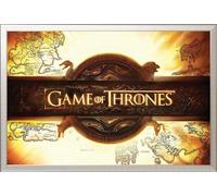 Game of Thrones - Poster - Logo + cadre interchangeable, Shinsuke® Maxi aluminium argenté, vitre acrylique