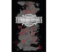 Game of Thrones - Poster - Map + 1 paquet de tesa Powerstrips® - Contenu 20 pièces