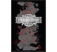 Game of Thrones - Poster - Map + cadre amovible, Shinsuke® Maxi plastique noir, vitre acrylique