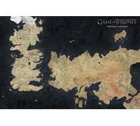 Game of Thrones - Poster - Map of Weste + 1 paquet de tesa Powerstrips® - Contenu 20 pièces