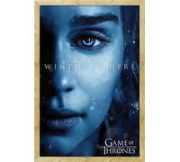 Game of Thrones - Poster - Winter is Here - Daenerys + cadre amovible, Shinsuke® Maxi MDF hêtre, vitre acrylique