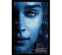 Game of Thrones - Poster - Winter is Here - Daenerys + cadre amovible, Shinsuke® Maxi MDF noir, vitre acrylique