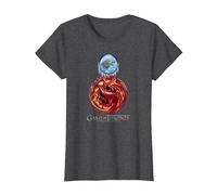 Game of Thrones Targaryen Stark Combined T-Shirt, Femme, Chiné Foncé, XXL
