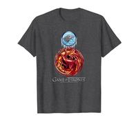 Game of Thrones Targaryen Stark Combined T-Shirt, Homme, Chiné Foncé, XL