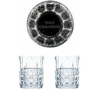Game of Thrones Whiskygläser Set Haus Graufreud, Greyjoy, Graviertes Whiskyglas, GoT, 2 Stück, Kristallglas, 345 ml
