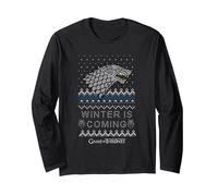 Game of Thrones Winter is Coming Noël Manche Longue, Unisexe pour Adultes, Noir, XL