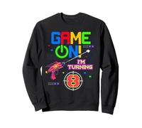 Game On I'm Turning 8th Birthday Laser Tag 8 Year Old Funny Sweatshirt