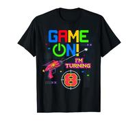 Game On I'm Turning 8th Birthday Laser Tag 8 Year Old Funny T-Shirt