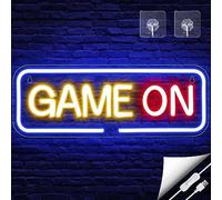 Game On Lampe Neon Mural Lampe Deco LED pour Chambre de Gamer, Chambre de Ado, Décoration de Chambre, environ 40 x 14,5cm