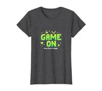 Game on Press Start Retro Pixel Gamer T-Shirt, Femme, Chiné Foncé, 3XL