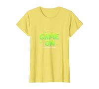 Game on Press Start Retro Pixel Gamer T-Shirt, Femme, Citron, 3XL