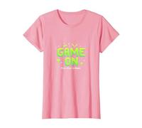 Game on Press Start Retro Pixel Gamer T-Shirt, Femme, Rose, 3XL