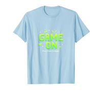 Game on Press Start Retro Pixel Gamer T-Shirt, Homme, Bleu Céleste, 3XL
