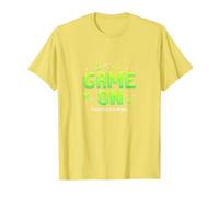 Game on Press Start Retro Pixel Gamer T-Shirt, Homme, Citron, 3XL