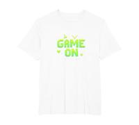 Game on Press Start Retro Pixel Gamer T-Shirt, Homme Grandes Tailles, Blanc, 3X Tall