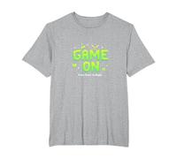 Game on Press Start Retro Pixel Gamer T-Shirt, Homme Grandes Tailles, Gris Chiné, 3X Tall