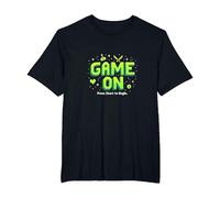 Game on Press Start Retro Pixel Gamer T-Shirt, Homme Grandes Tailles, Noir, 3X Tall