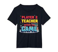 Game Over Back to School : Teacher Entered The Game T-Shirt, Femme Grandes Tailles, Noir, 4X