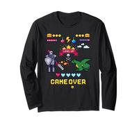 Game Over & Enjoy Retro Fighting Pixel Games Graphic Designs Manche Longue