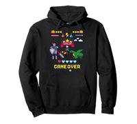 Game Over & Enjoy Retro Fighting Pixel Games Graphic Designs Sweat à Capuche