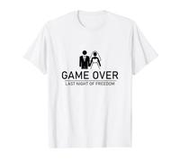 Game Over Last Night of Freedom, Enterrement de Vie de garçon, JGA T-Shirt Graphique avec Valeur