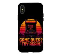 Game Over Try Again Retro Arcade Gamer Coque pour iPhone X/XS