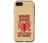 Game Over You Stole My Heart Pixel Gamer Coque pour iPhone SE (2020) / 7/8