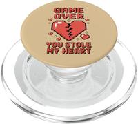 Game Over You Stole My Heart Pixel Gamer PopSockets PopGrip pour MagSafe