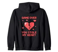 Game Over You Stole My Heart Pixel Gamer Sweat à Capuche