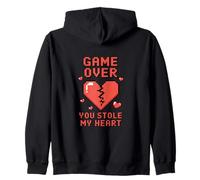 Game Over You Stole My Heart Pixel Gamer Sweat à Capuche