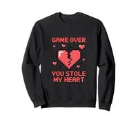 Game Over You Stole My Heart Pixel Gamer Sweatshirt