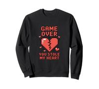 Game Over You Stole My Heart Pixel Gamer Sweatshirt