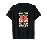 Game Over You Stole My Heart Pixel Gamer T-Shirt