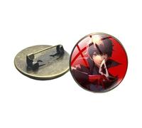 Game P5 Persona 5 Akira Kurusu Broche Anime Manga Art Image 3D Print Glass Round Broches Cosplay Otaku Icon Badges, Verre