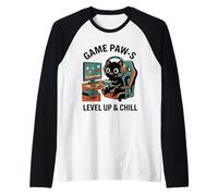 Game Paw-s Level Up & Chill Casque rétro pour Chat Mignon Manche Raglan