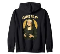 Game Pray Pun Funny Anime Nonne Gamer Joke Retro Video Gaming Sweat à Capuche